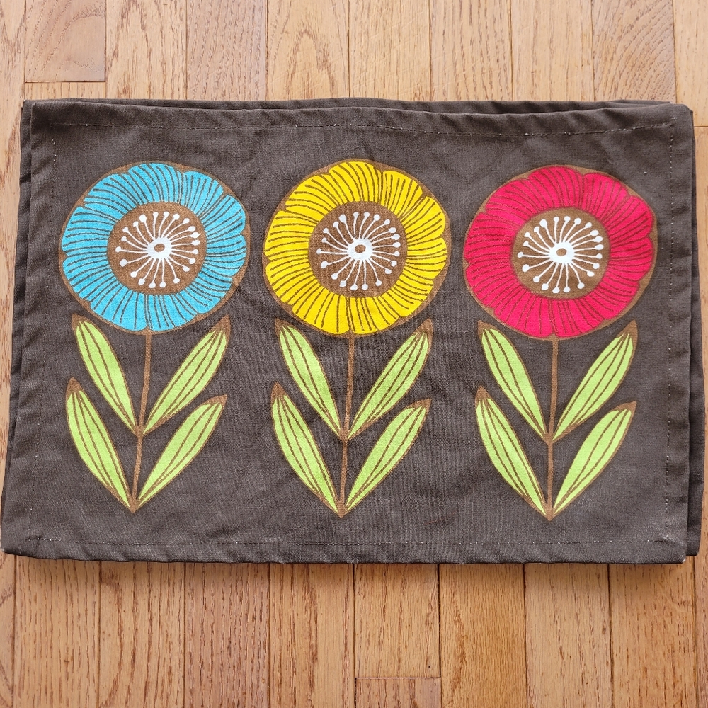 MCM Now Designs Floral Placemats Set of 4 Retro Cotton 12"x18"